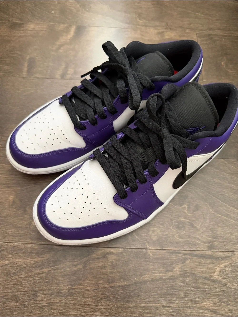 Nike Jordan Air 1s Purple & White Low-Top Sneakers - Classic Athletic Style